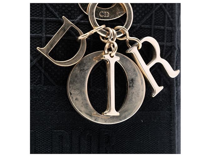 Dior Noir Moyen Toile Cannage Lady D Lite - vue 5