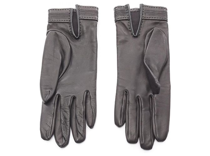 Hermès Kelly Handschuhe - Damen Lederhandschuhe in Schwarz - Ansicht 2