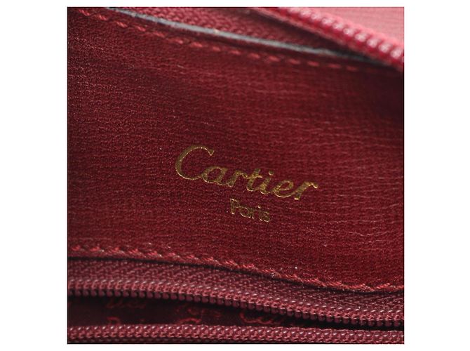 Mochila de cuero burdeos de la línea Must de Cartier - vista 4