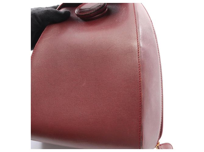Mochila de cuero burdeos de la línea Must de Cartier - vista 5