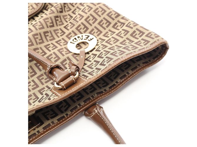 Fendi Zucchino Tote Bag Braun Beige - Ansicht 10
