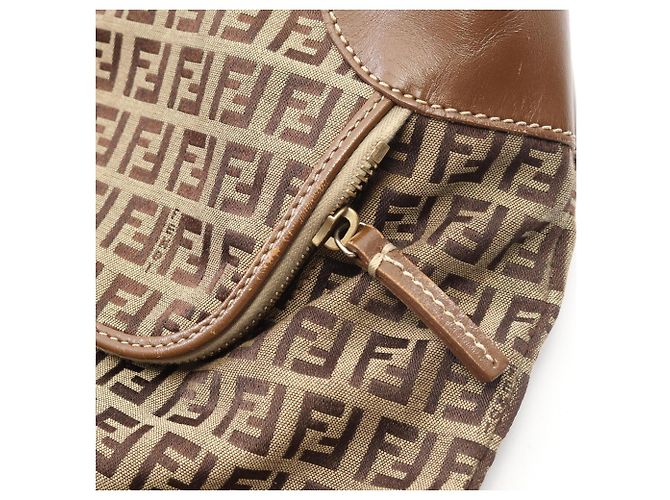 Fendi Zucchino Tote Bag Braun Beige - Ansicht 11