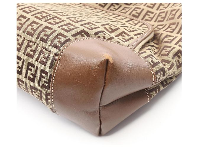 Fendi Zucchino Tote Bag Braun Beige - Ansicht 6