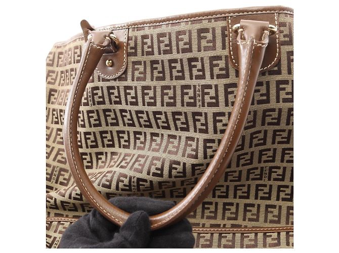 Fendi Zucchino Tote Bag Braun Beige - Ansicht 7