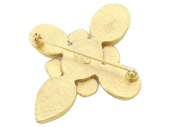 Broche Chanel Marrom e Dourado - vista 2