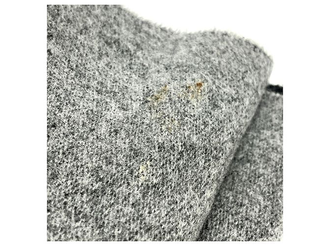 Sciarpa in lana e cashmere nera e grigia Louis Vuitton Marrone Nero - vista 3