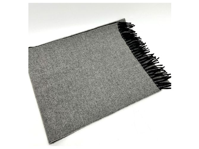 Sciarpa in lana e cashmere nera e grigia Louis Vuitton Marrone Nero - vista 5