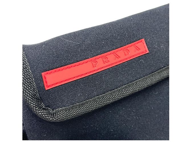 Borsa a tracolla Prada MV563 in nylon nero - vista 7