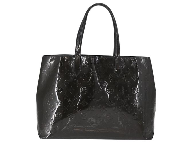 Borsa Louis Vuitton Wilshire Monogram Vernis MM Blu - vista 2