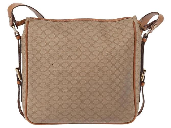 Céline Sac à épaule Celine Vintage Macadam en toile et cuir Beige - vue 2