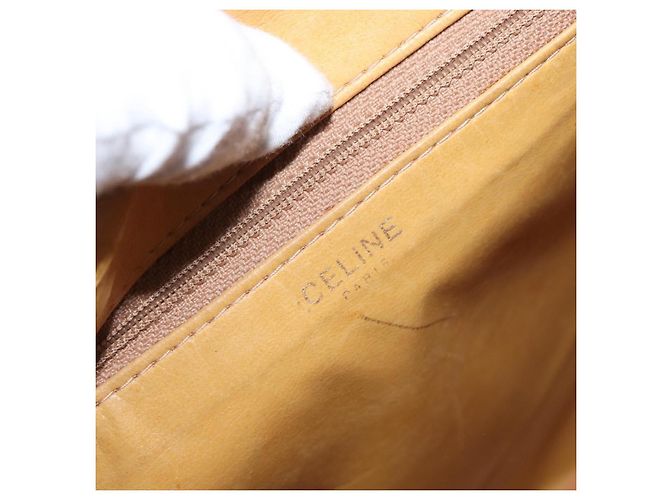 Céline Sac à épaule Celine Vintage Macadam en toile et cuir Beige - vue 6