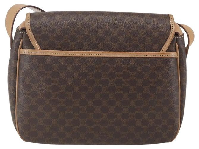 Céline Celine Vintage Macadam Schultertasche aus Canvas und Leder Braun - Ansicht 2