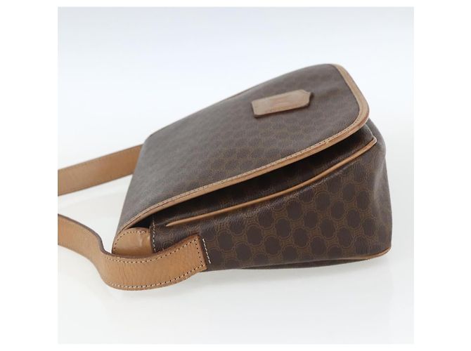 Céline Celine Vintage Macadam Schultertasche aus Canvas und Leder Braun - Ansicht 3