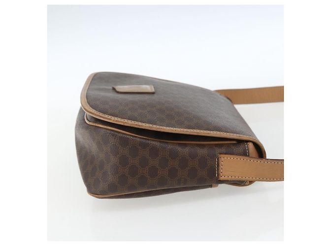 Céline Celine Vintage Macadam Schultertasche aus Canvas und Leder Braun - Ansicht 4