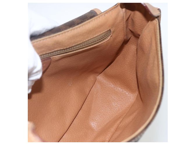 Céline Celine Vintage Macadam Schultertasche aus Canvas und Leder Braun - Ansicht 5