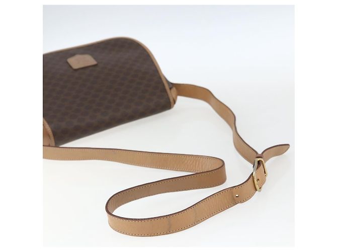Céline Celine Vintage Macadam Schultertasche aus Canvas und Leder Braun - Ansicht 7