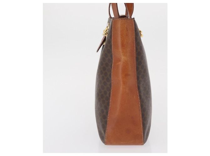 Céline Celine Vintage Macadam Schultertasche aus Canvas und Leder Braun - Ansicht 3