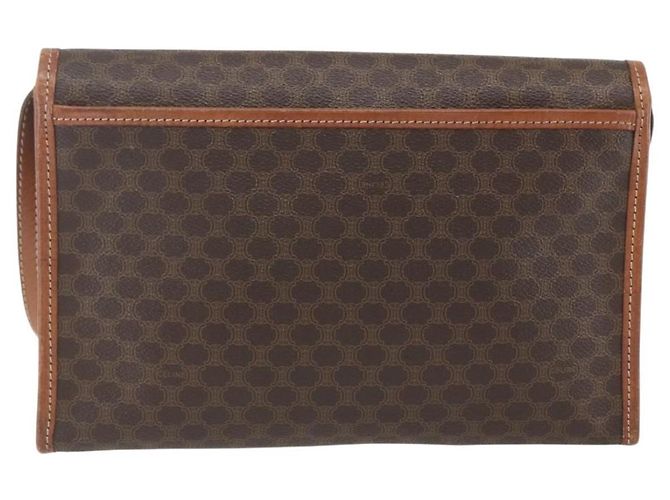 Céline Celine Vintage Macadam Schultertasche aus Canvas und Leder Braun - Ansicht 2