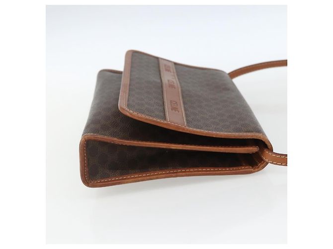 Céline Celine Vintage Macadam Schultertasche aus Canvas und Leder Braun - Ansicht 4