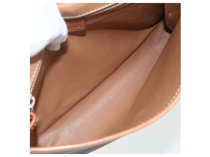 Céline Celine Vintage Macadam Schultertasche aus Canvas und Leder Braun - Ansicht 5