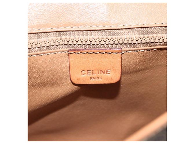 Céline Celine Vintage Macadam Schultertasche aus Canvas und Leder Braun - Ansicht 6