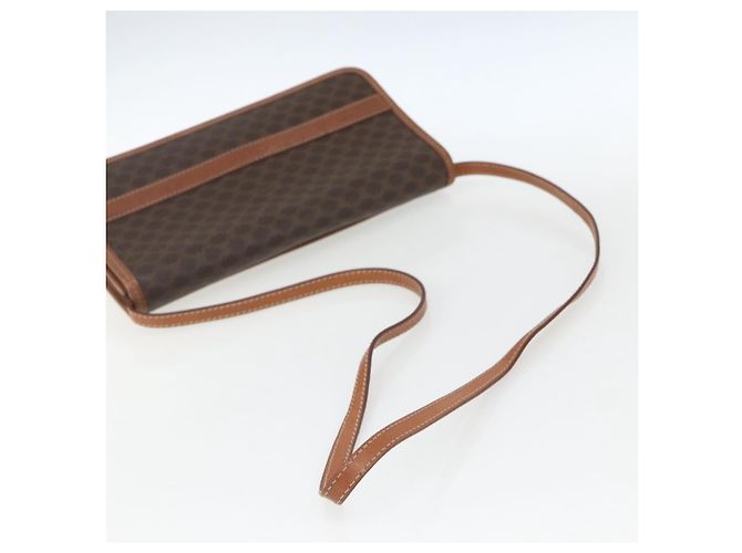 Céline Celine Vintage Macadam Schultertasche aus Canvas und Leder Braun - Ansicht 7
