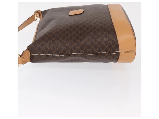 Céline Borsa a Spalla Macadam Vintage Celine in Tela e Pelle Marrone - vista 4