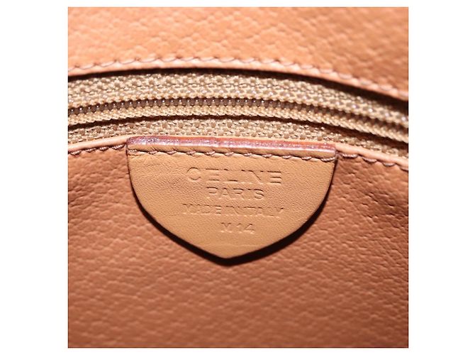 Céline Borsa a Spalla Macadam Vintage Celine in Tela e Pelle Marrone - vista 6