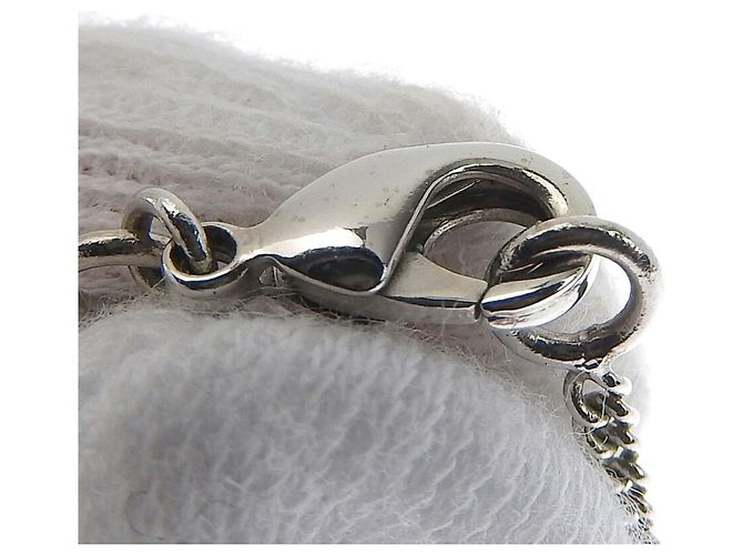 Collana in perle finte e strass Chanel Coco Mark Argento Bianco - vista 5