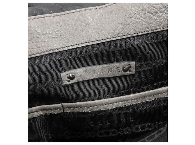 Céline Borsa in pelle grigia Celine Marrone - vista 10