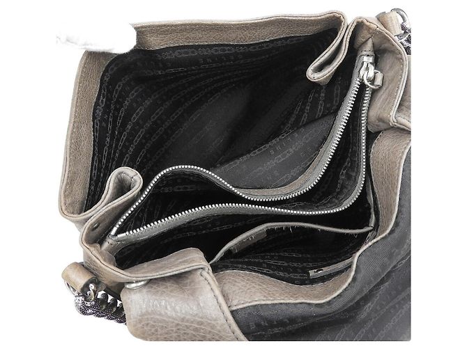 Céline Borsa in pelle grigia Celine Marrone - vista 3
