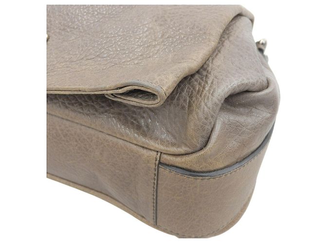 Céline Borsa in pelle grigia Celine Marrone - vista 4