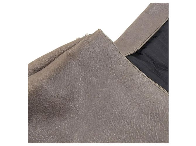 Céline Borsa in pelle grigia Celine Marrone - vista 8