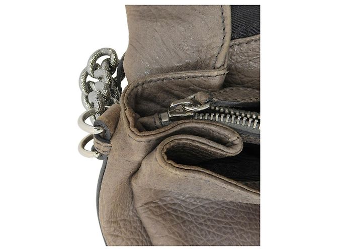 Céline Borsa in pelle grigia Celine Marrone - vista 9