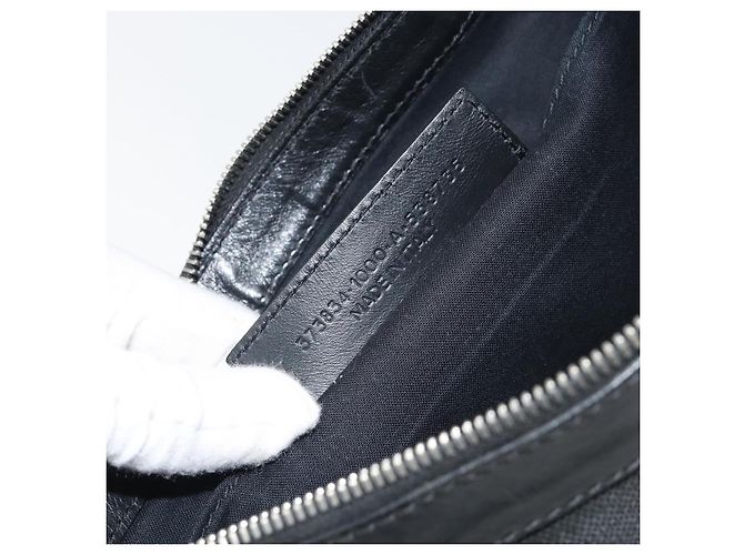 Balenciaga Navy Zip Canvas and Leather Large Nero - vista 6