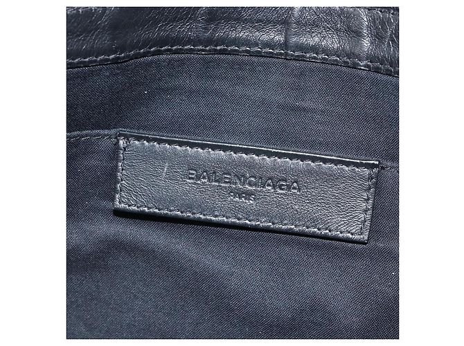 Balenciaga Navy Zip Canvas and Leather Large Nero - vista 7