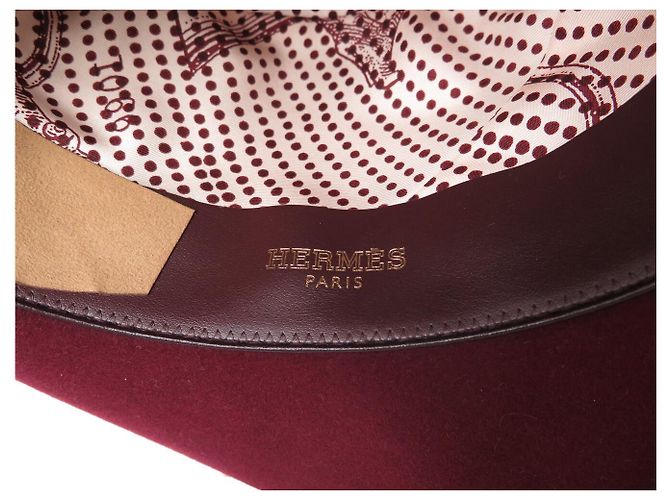 Hermès NUOVO CAPPELLO HERMES 200042H T57 IN FELTRO DI CONIGLIO BORDEAUX Bordò - vista 9