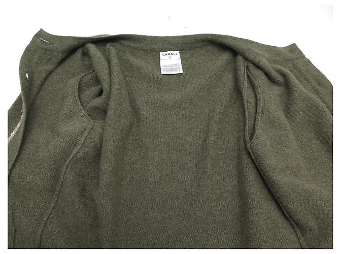 NEU CHANEL CARDIGAN 3/4-ÄRMEL 40 36 S AUS GRÜNEM CASHMERE WESTE - Ansicht 4