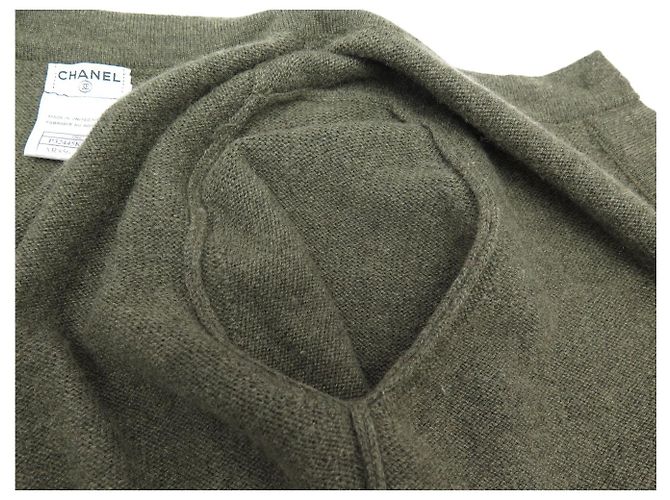 NEU CHANEL CARDIGAN 3/4-ÄRMEL 40 36 S AUS GRÜNEM CASHMERE WESTE - Ansicht 5