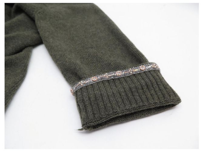 NEU CHANEL CARDIGAN 3/4-ÄRMEL 40 36 S AUS GRÜNEM CASHMERE WESTE - Ansicht 6