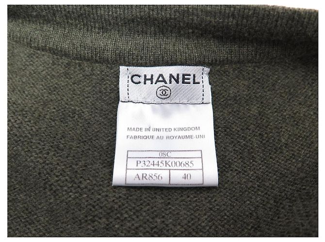 NEU CHANEL CARDIGAN 3/4-ÄRMEL 40 36 S AUS GRÜNEM CASHMERE WESTE - Ansicht 8
