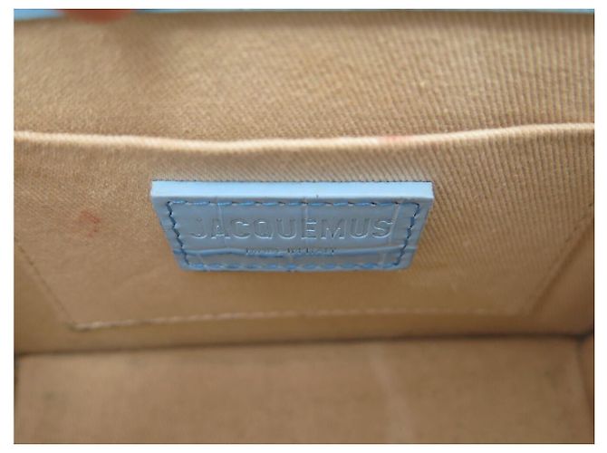 BORSA JACQUEMUS LE CHIQUITO MEDIA IN PELLE STILE COCODRILLO Blu - vista 13