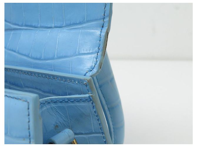 BORSA JACQUEMUS LE CHIQUITO MEDIA IN PELLE STILE COCODRILLO Blu - vista 15