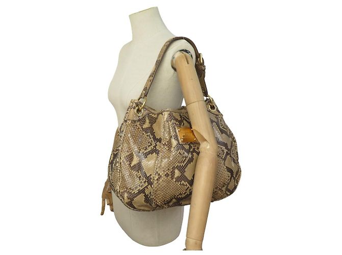 LOUIS VUITTON GALLIERA GM HANDTASCHE AUS PYTHONLEDER SCHULTERTASCHE Braun - Ansicht 7