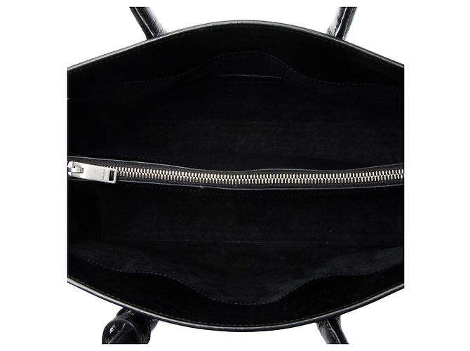 Saint Laurent Texturiertes Lackleder Sac De Jour Medium Tote Schwarz - Ansicht 7