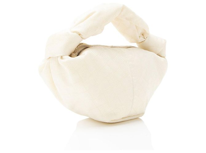 Borsa Mini Double Knot in Nylon Jacquard Intrecciato di Bottega Veneta - vista 2