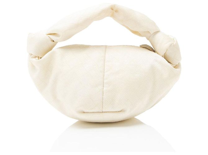 Borsa Mini Double Knot in Nylon Jacquard Intrecciato di Bottega Veneta - vista 3