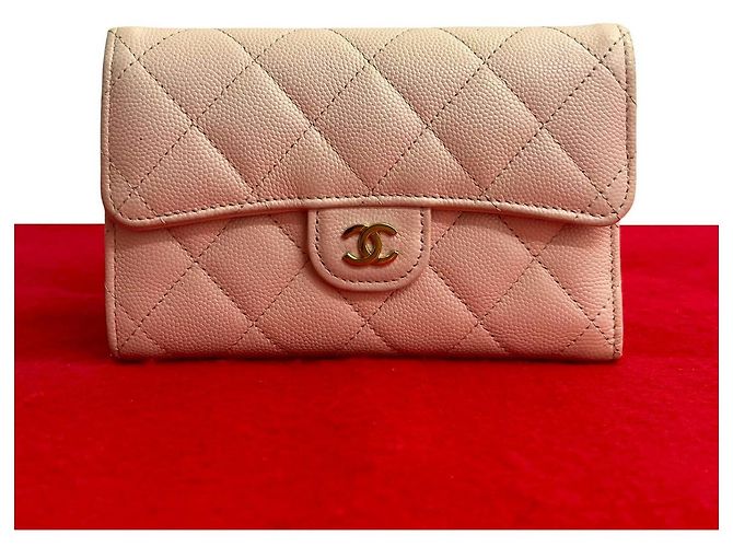 Portafoglio in pelle caviar matelassé Chanel Rosa - vista 2