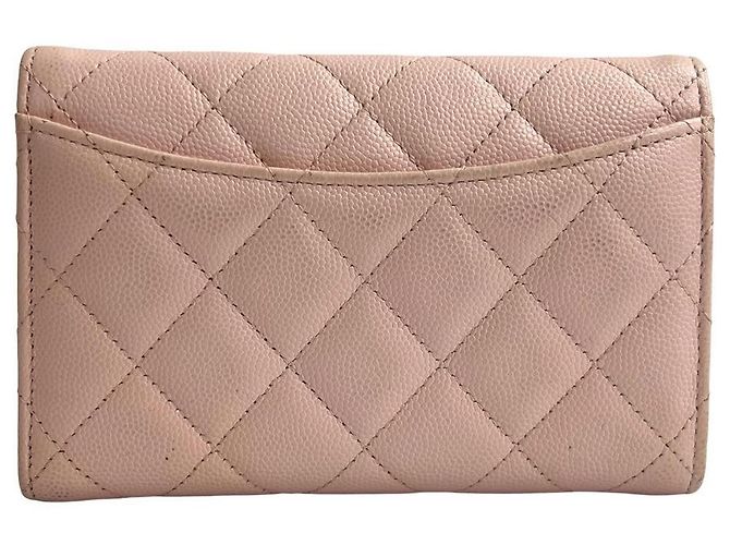 Portafoglio in pelle caviar matelassé Chanel Rosa - vista 5