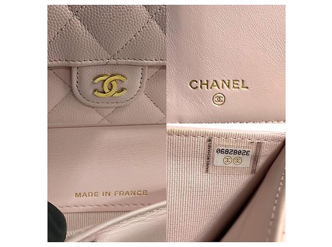 Portafoglio in pelle caviar matelassé Chanel Rosa - vista 6